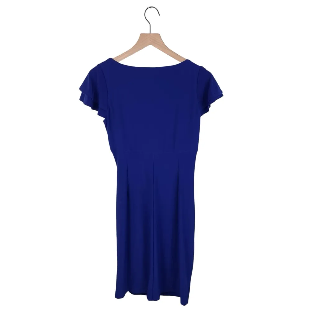 Lauren Ralph Lauren Dress Women's Size 8 Faux Wrap Stretch Jersey Cobalt Blue - Image 2