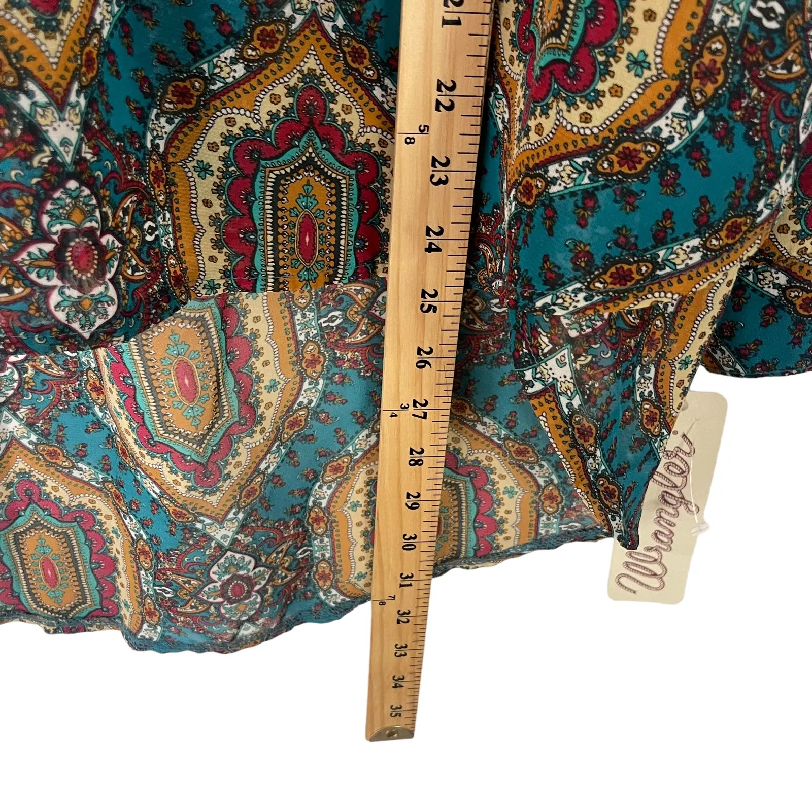 Wrangler NWT Women's Size‎ Medium Multicolor Sheer Western Blouse - Image 8