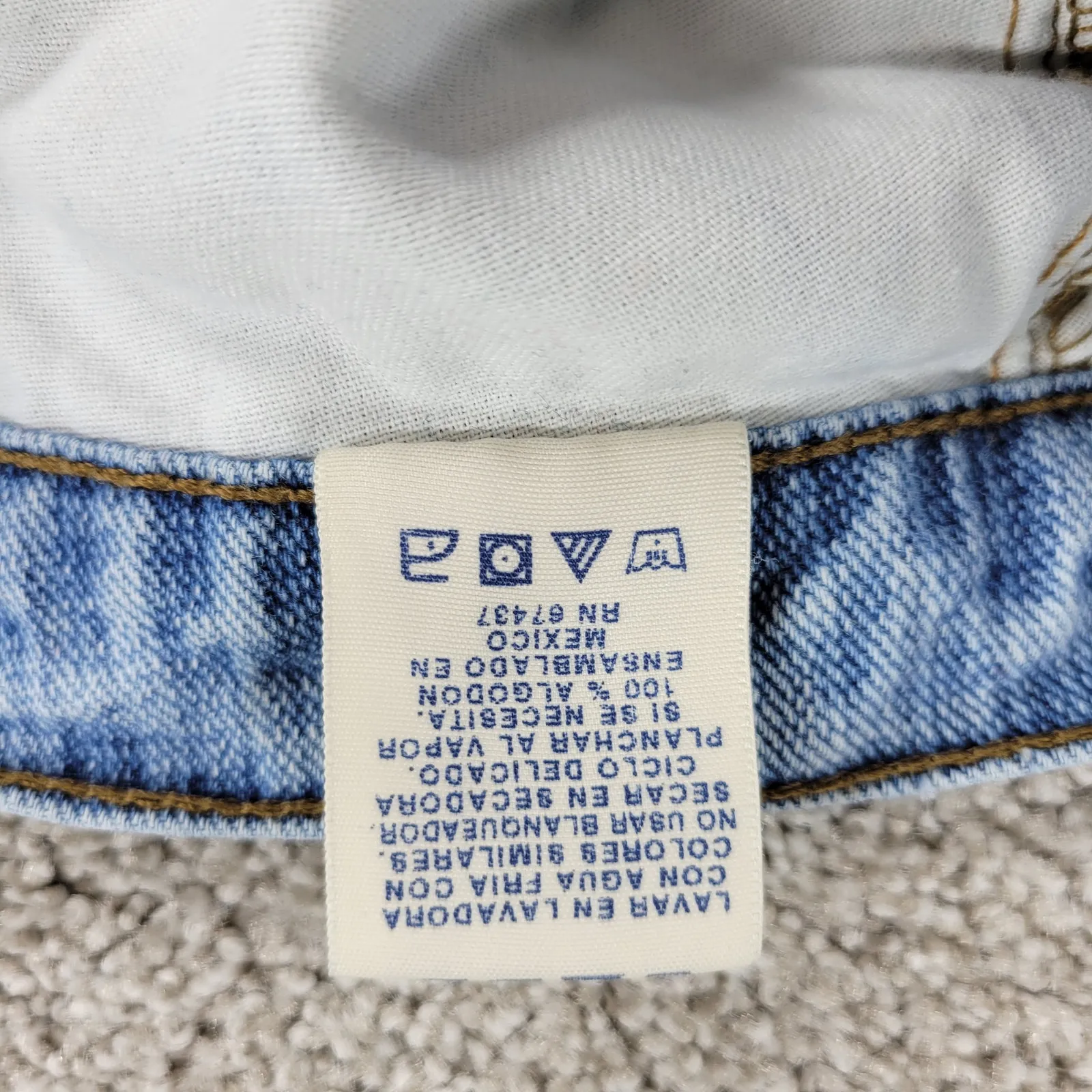 Faded Glory Womens Jeans 4 Blue Light Wash Wide‎ Leg Cotton High Rise Denim Y2K - Image 11