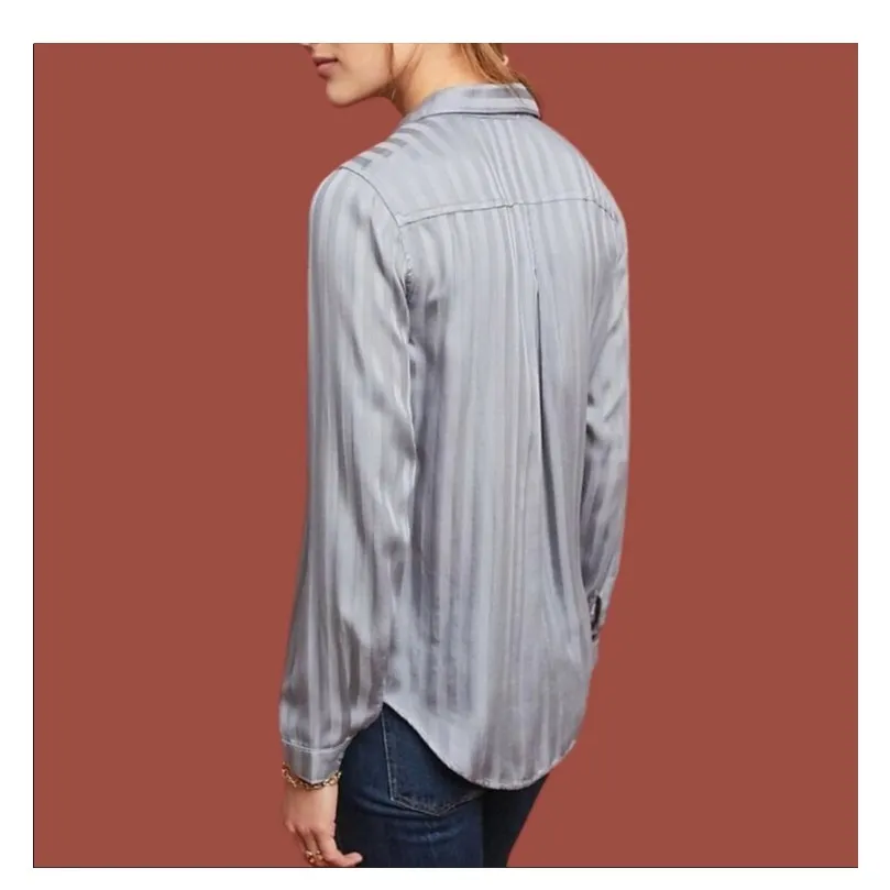 Anthropologie Cloth & Stone Tencel Lyocell Stripe Shirt Size XS - Image 2