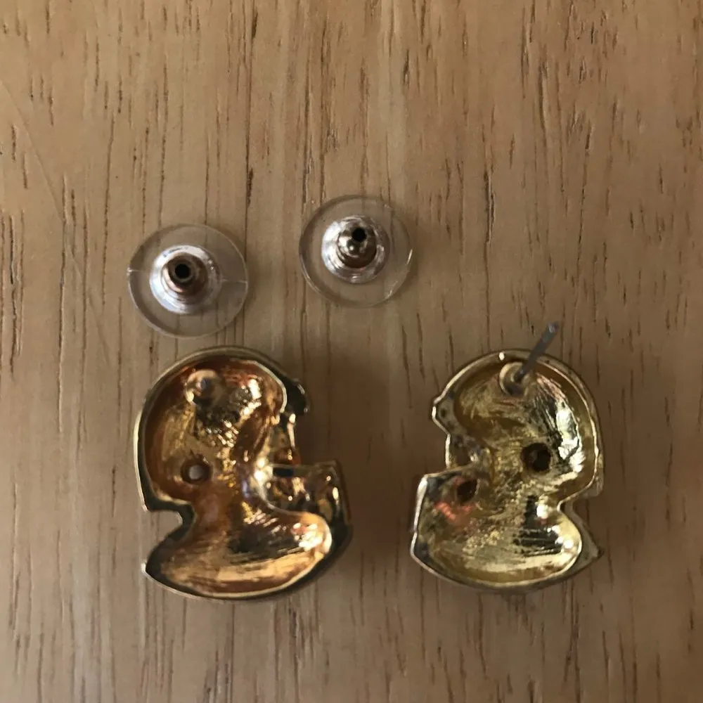 Football Earrings Helmet Metal Vintage Sports - Image 9