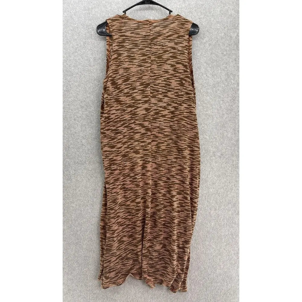 Lularoe Women's Long Open Front Sleeveless Brown Marled Cardigan Size Small - Image 2