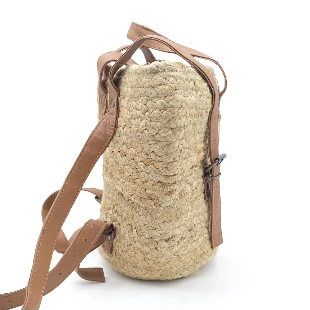 NWT XIX Palms Beachly The Shore Break Jute Insulated Picnic Cooler Backpack NEW Brown - Image 5