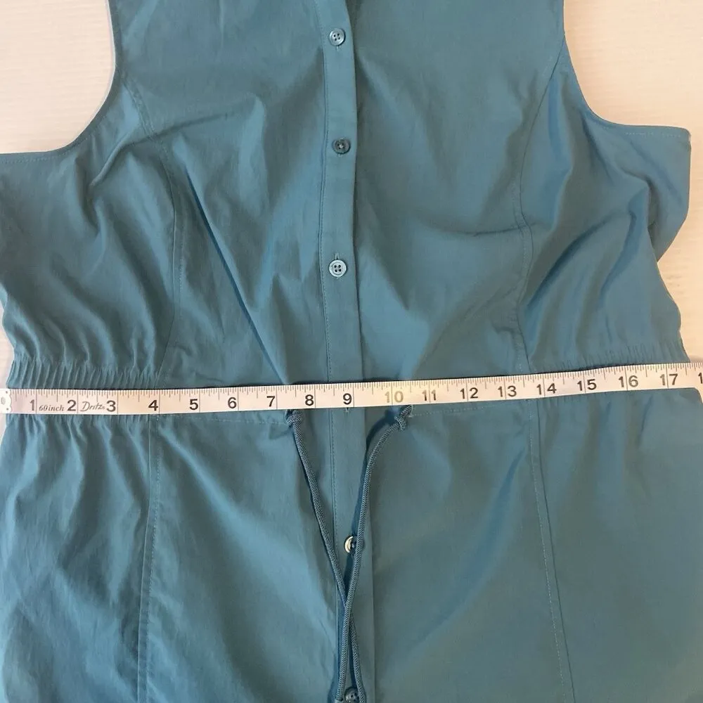 ATHLETA $119‎ Levitate Poplin Tank in Teal Borealis Green Semi-Fitted Size L - Image 10