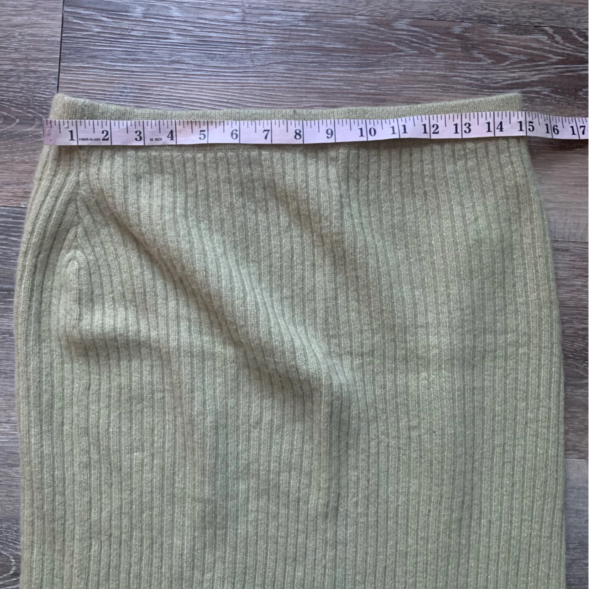 Avitano Light Green Knit Wool Blend Midi Skirt L Size L - Image 3