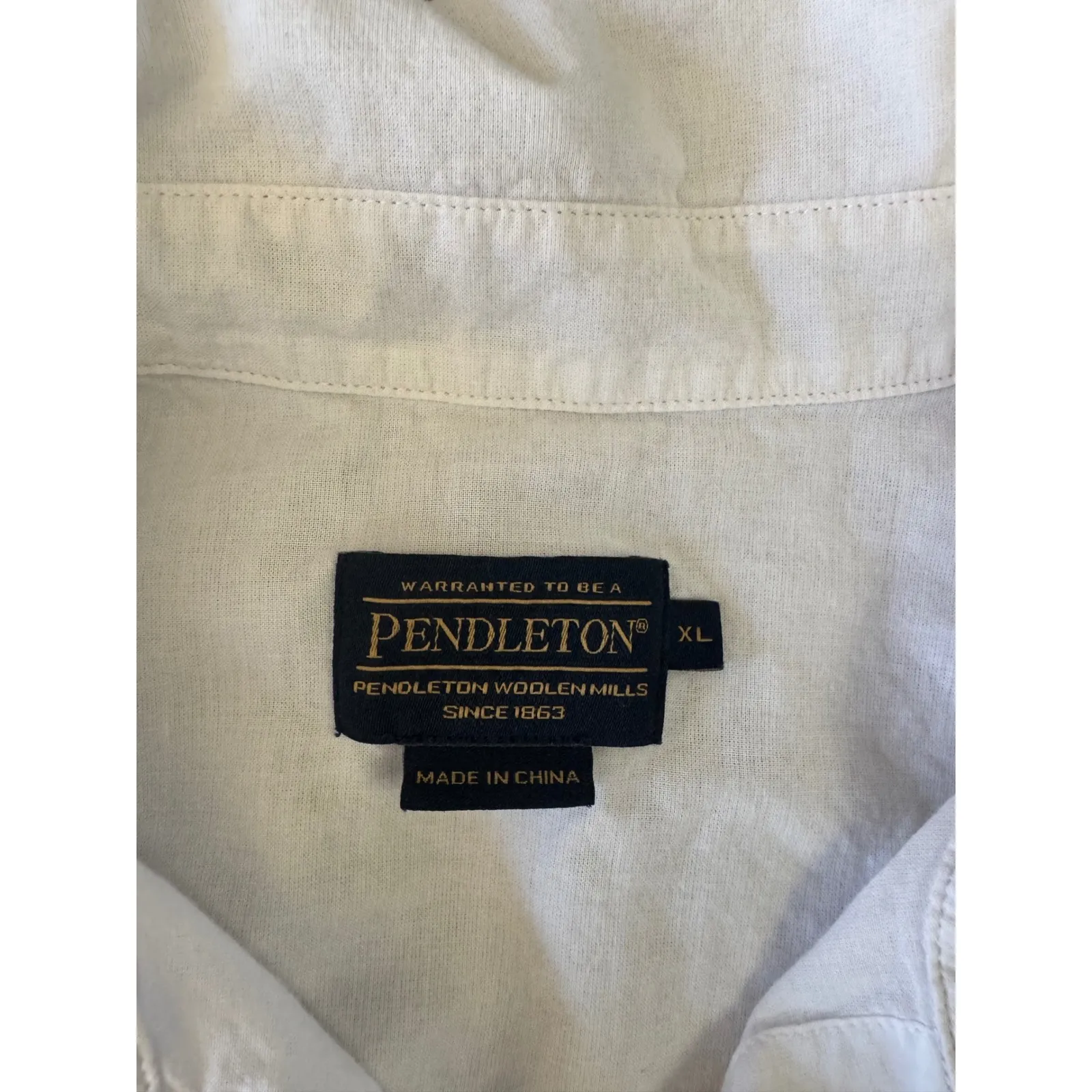 Pendleton Womens XL Long Sleeve Button Up Shirt White Blue Stripe Casual - Image 3