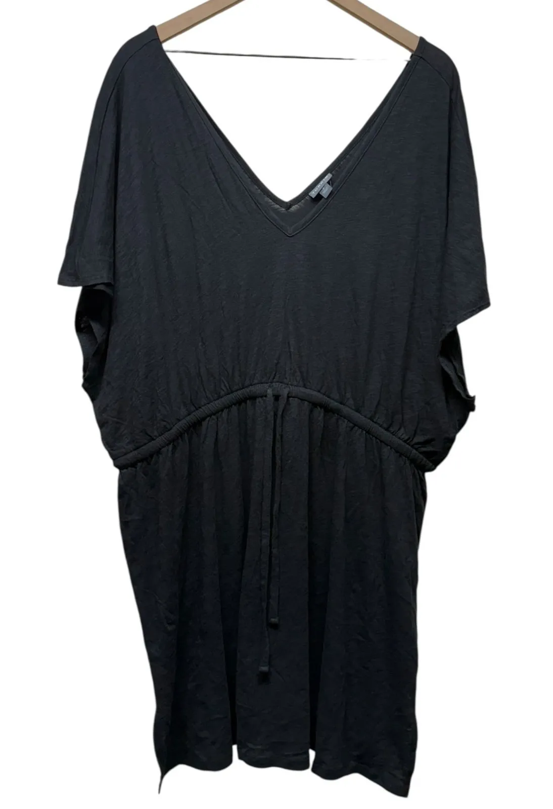 Torrid Size 2X Black Short Sleeve‎ V-Neck Cotton Dress Beach Cover Up - Image 1