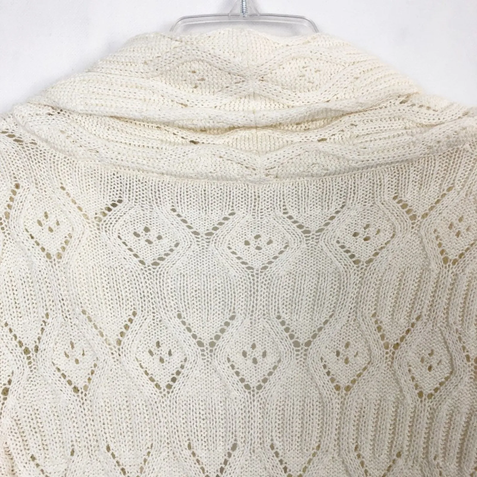 DKNY Jeans 3/4 Sleeve Open Knit Full Zip Cardigan Size M - Image 8