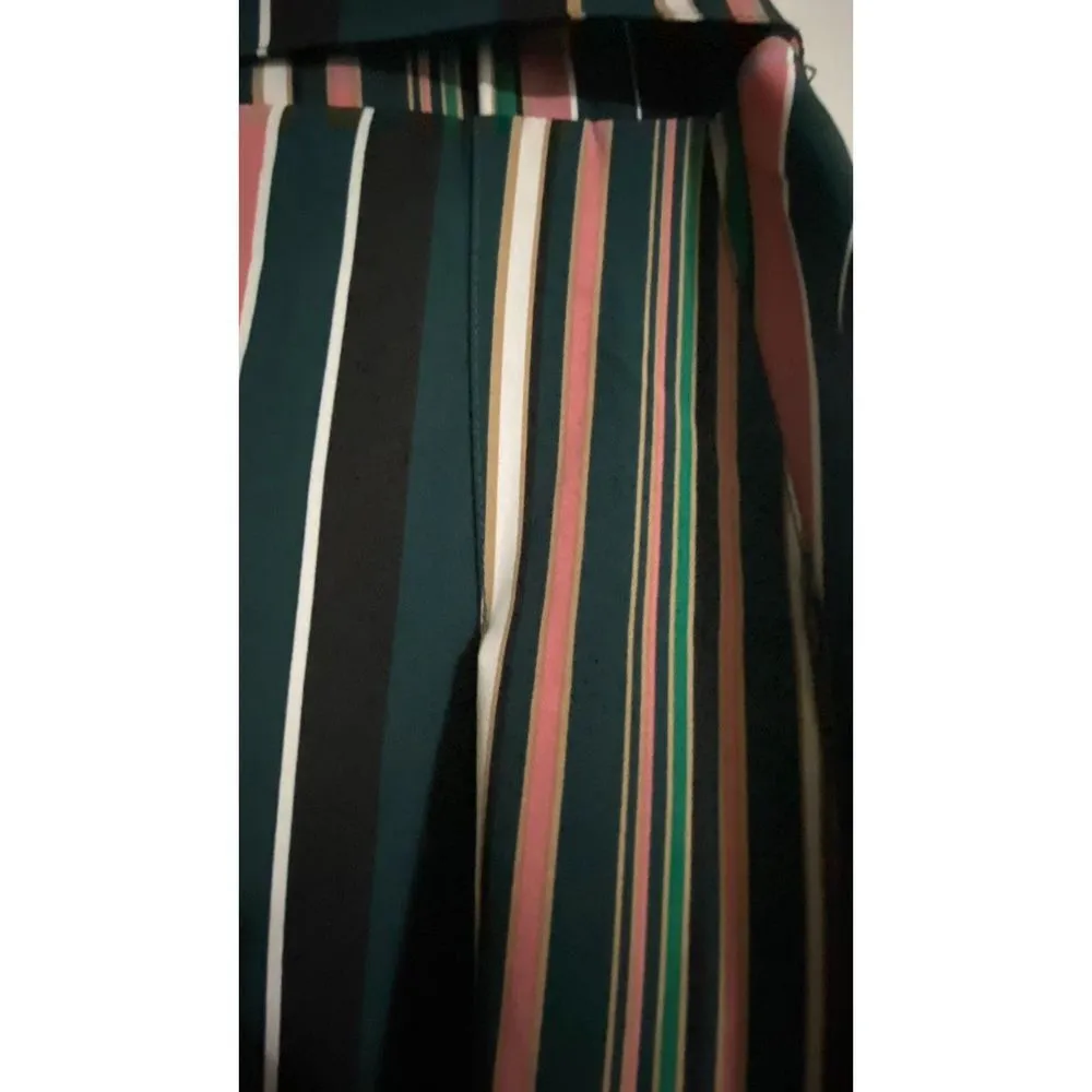 7th Avenue Design Studio New York and Company Green Striped Belted Skirt Sz XS - Image 3