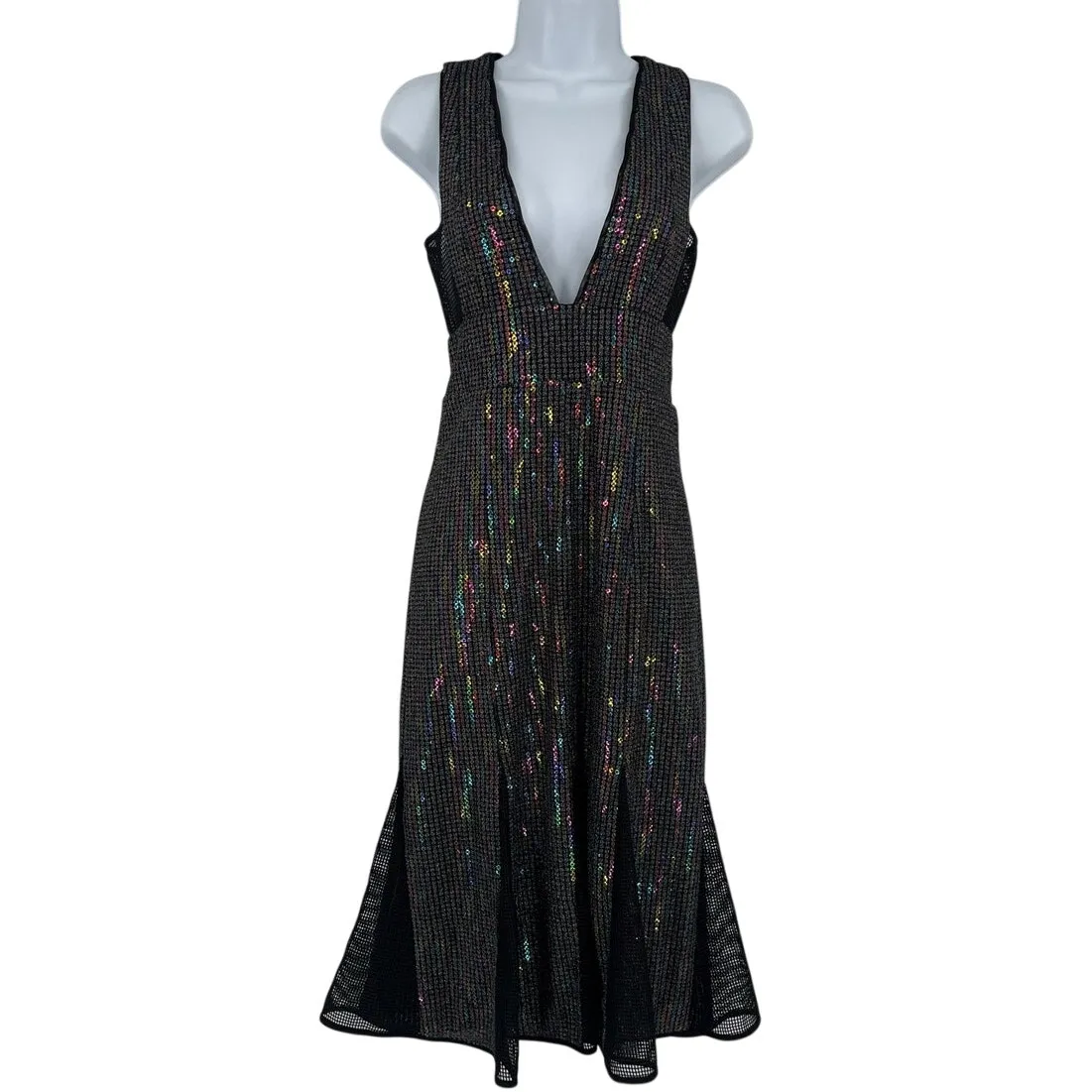 X by NBD Revolve Cheryl Dress XS Sequin Holiday NYE Party Club Godet Mesh Glam - Image 15
