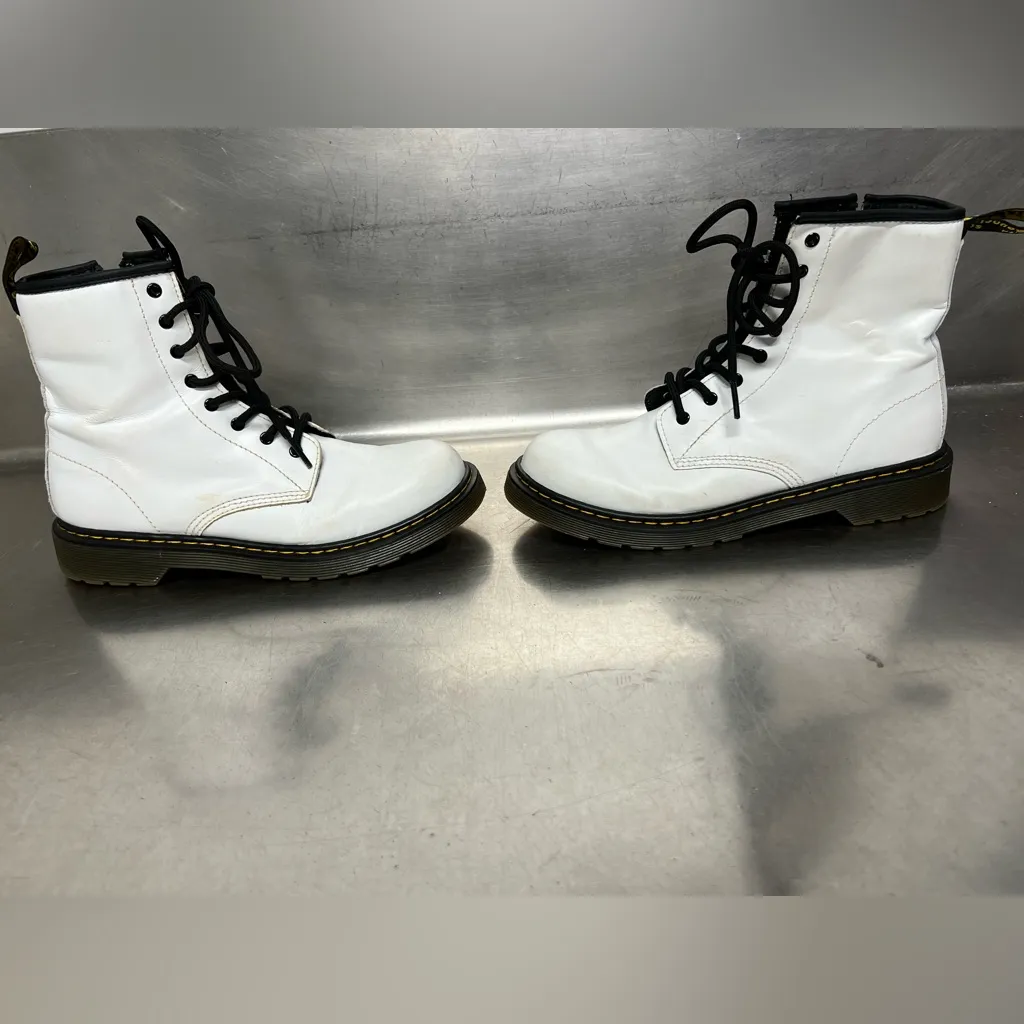 Doc Martens White Air Wair Boots w/ Bouncing Soles & Side Zipper Mens 7 Womens 6 - Image 5
