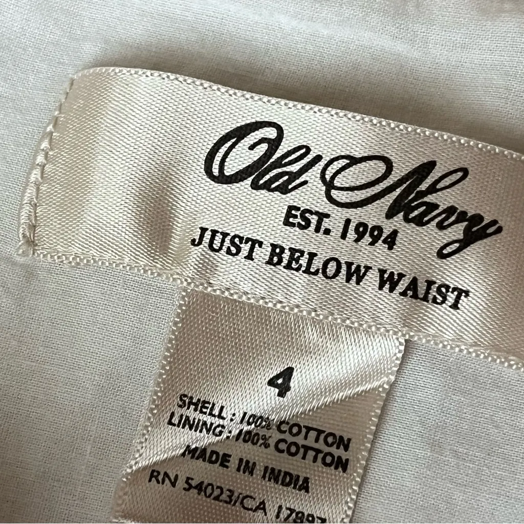 Old Navy Vintage Y2K Low Rise White Eyelet Midi Skirt Womens 4 Cotton Cottage - Image 9