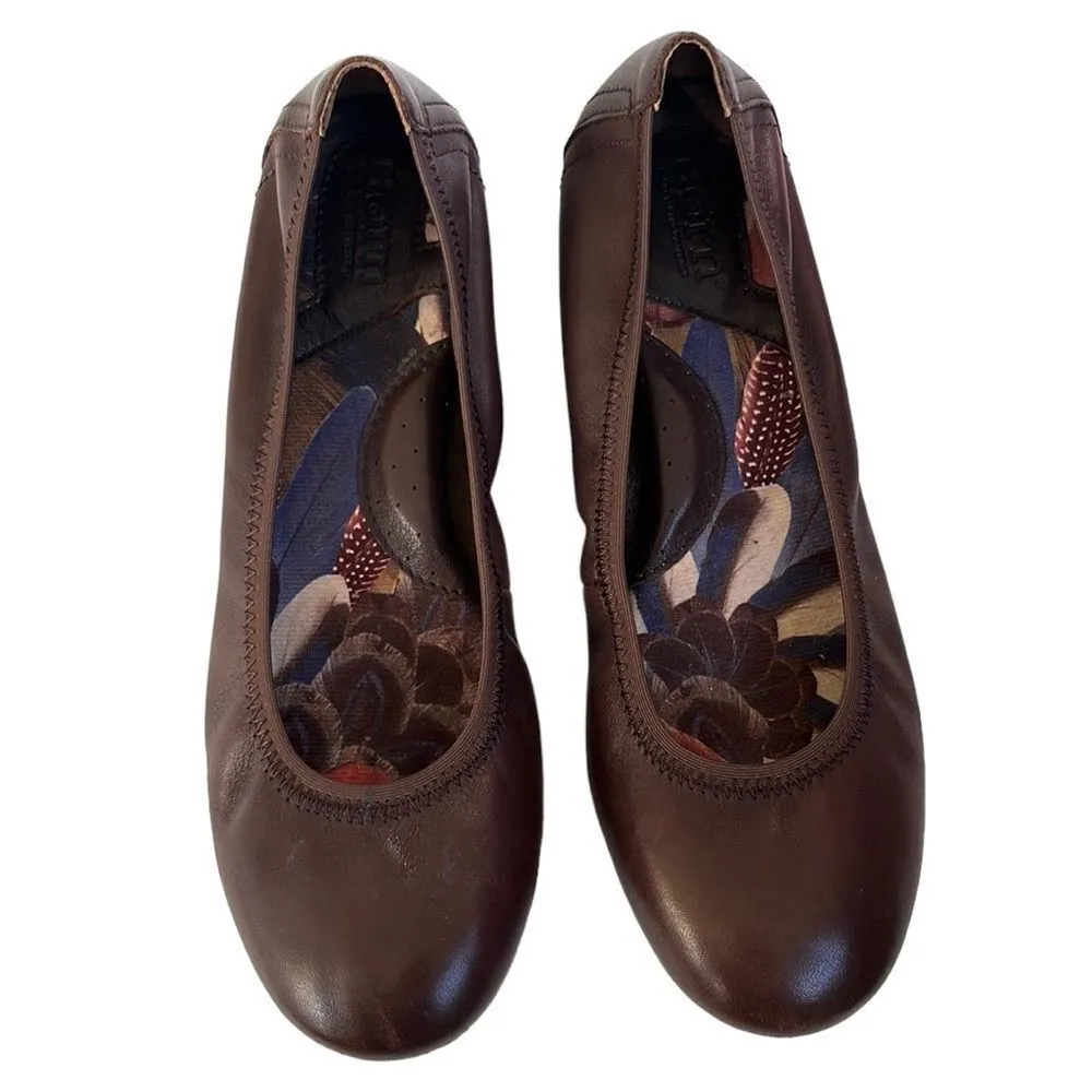 Like New Born Leather Flats Brown Size 7 - Image 2