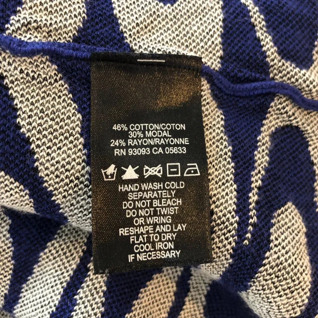 Nic+Zoe Sleeveless Blue & White Knit Fit & Flare Dress PL - Image 4