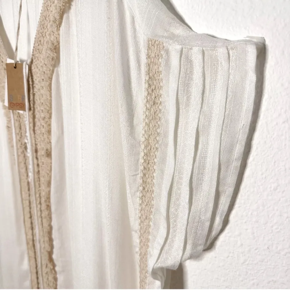 Anthropologie Surf Gypsy bohemian boho crochet swimsuit cover up tunic size M - Image 6