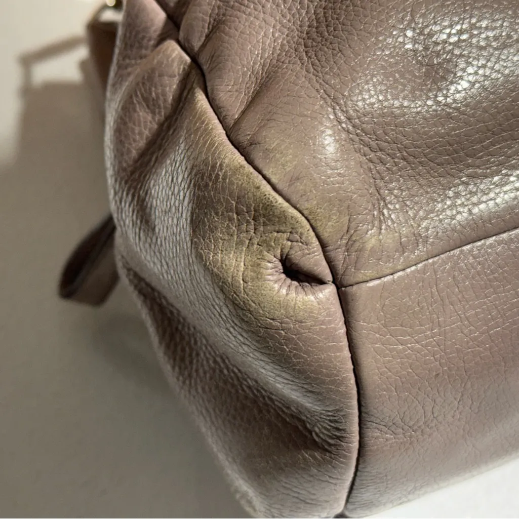 Authentic COACH F1376-26224 Pebbled Leather Hobo Shoulder Bag Dusty Lilac Taupe - Image 7