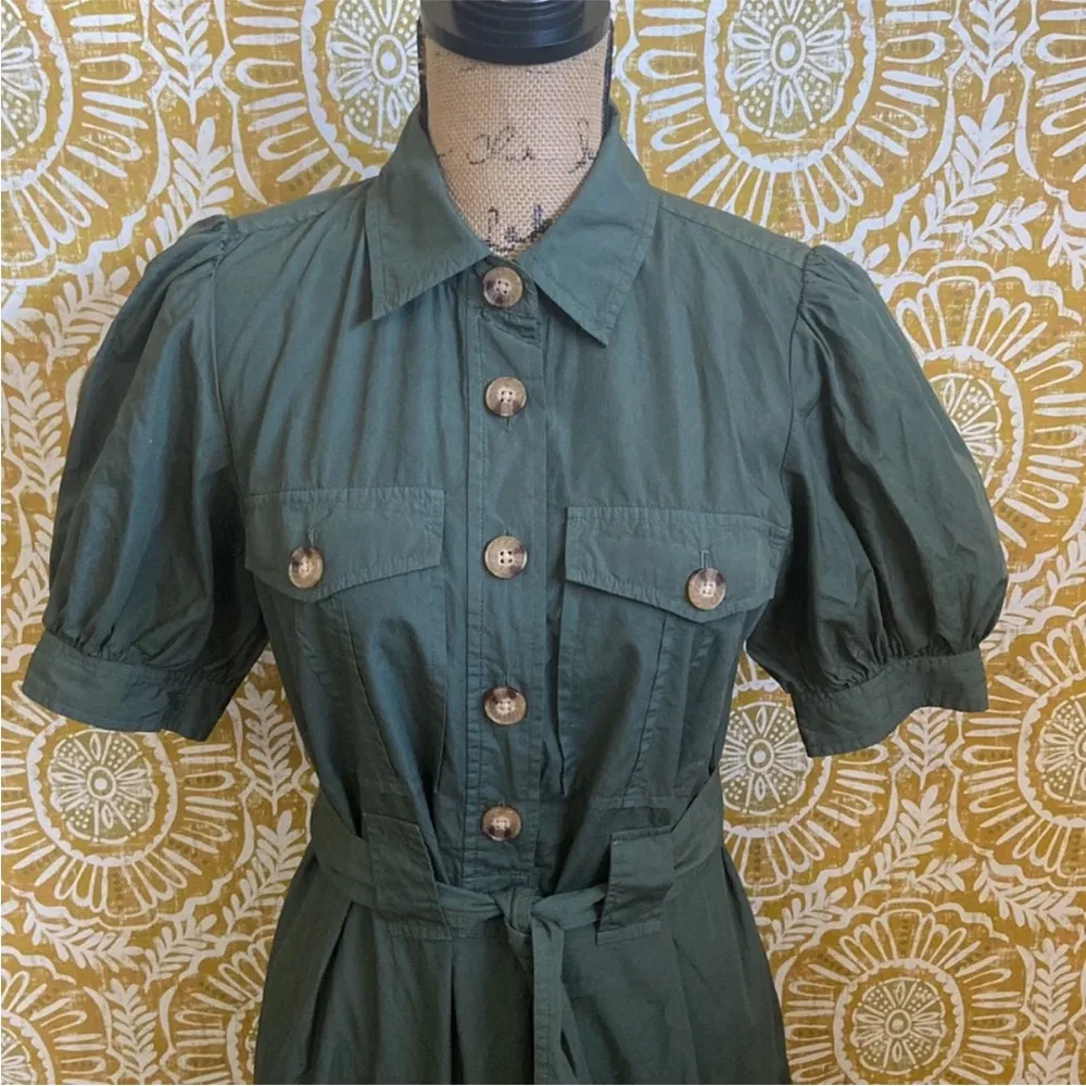 Derek Lam 10 Crosby Buffy Utility Midi Maxi Dress In Loden Tie Dye Ombré Size 12 - Image 12