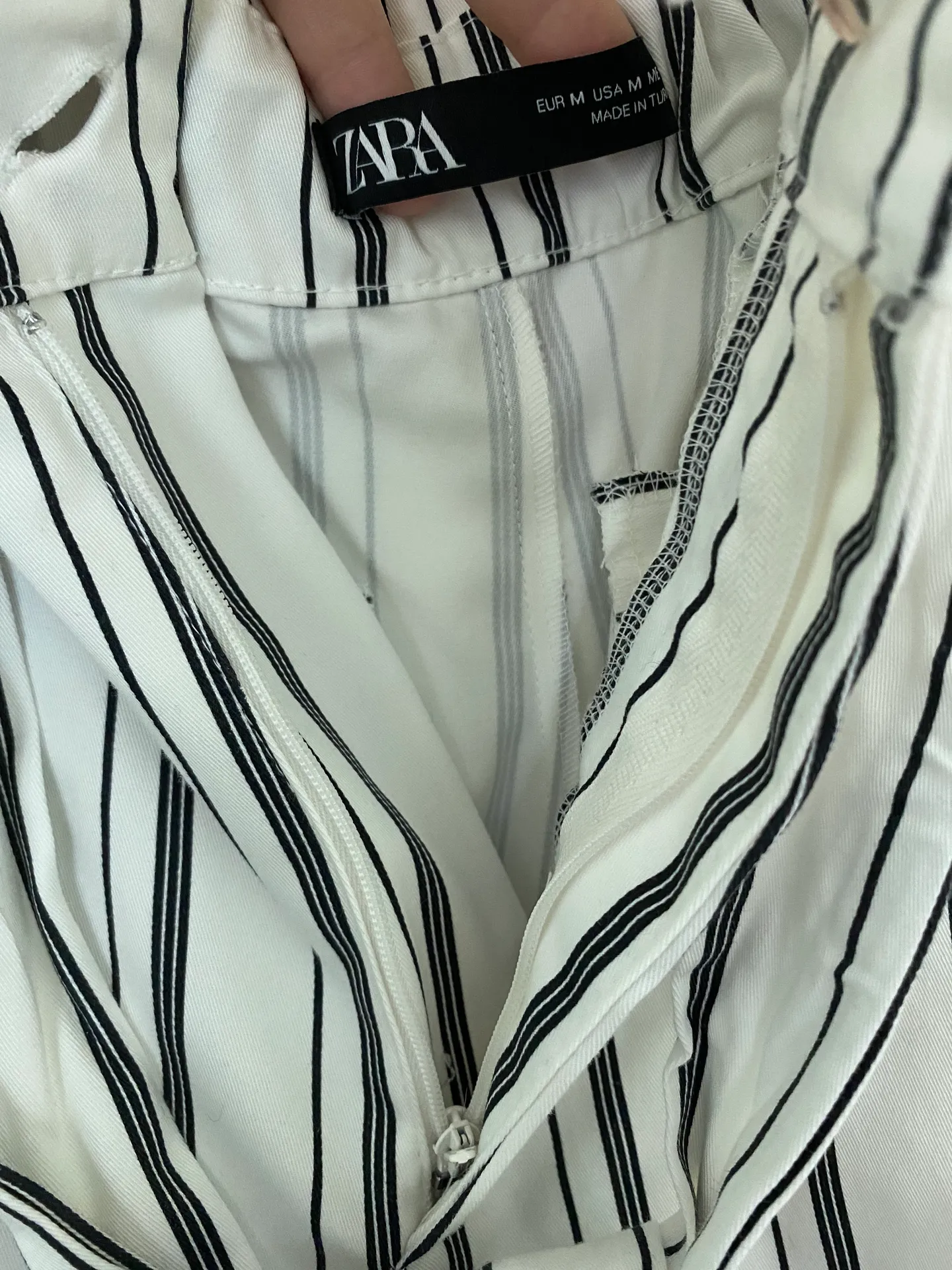 ZARA Paperbag Pinstripe Shorts - Image 4