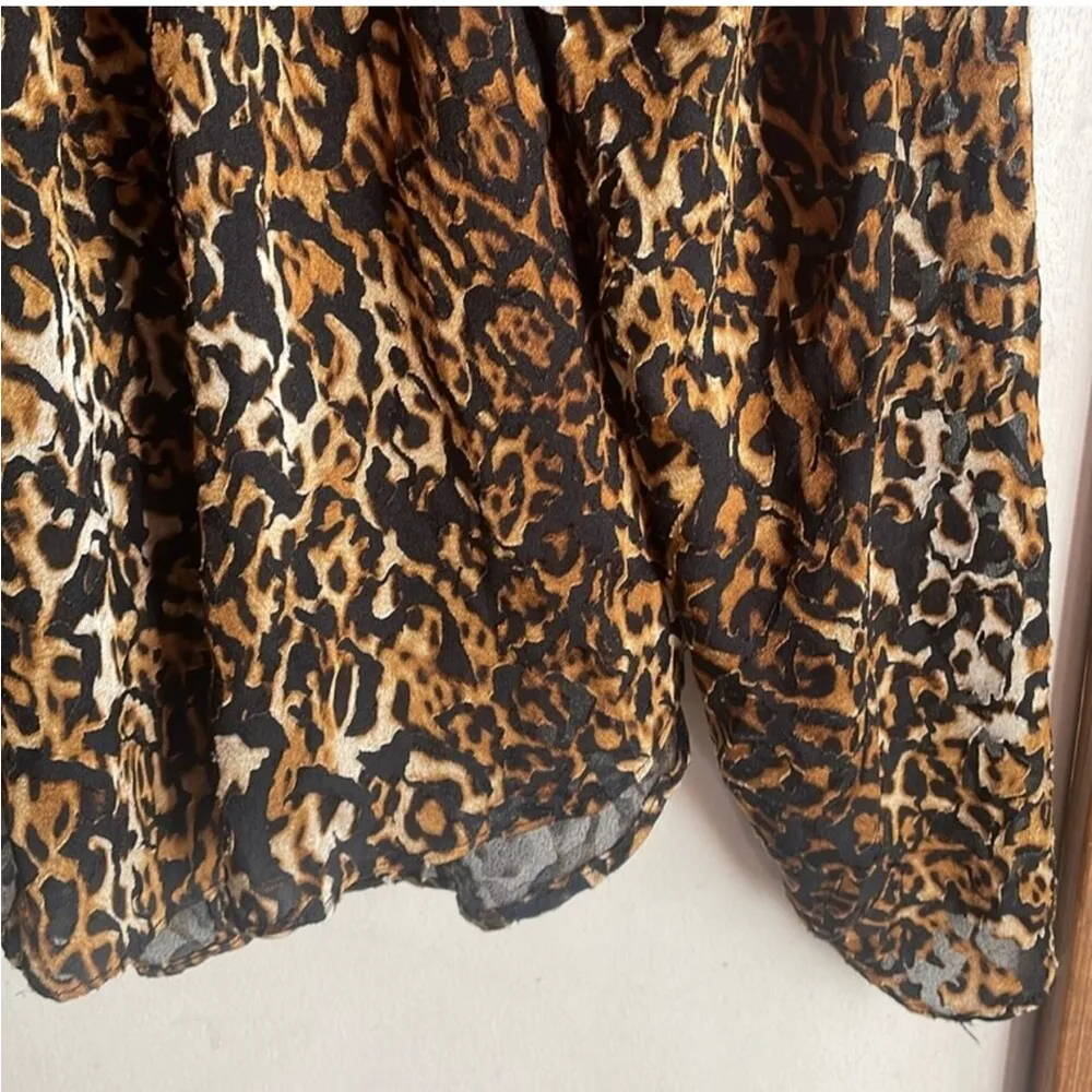Ronny Kobo Chiara Velvet Animal Print Blouse Size XS Black - Image 7