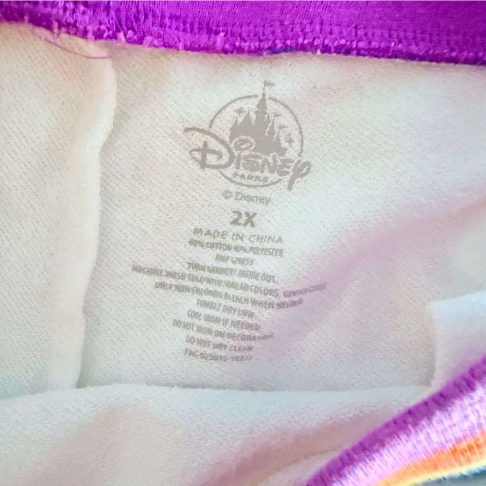 Walt Disney World spirit jersey Cropped Jogger Sweatpants w/ Rainbow design 2x - Image 3