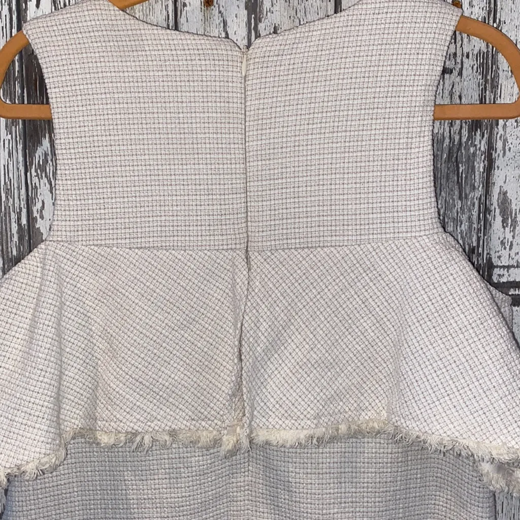 HD in Paris Anthropologie ivory tweed cold shoulder dress - Image 6