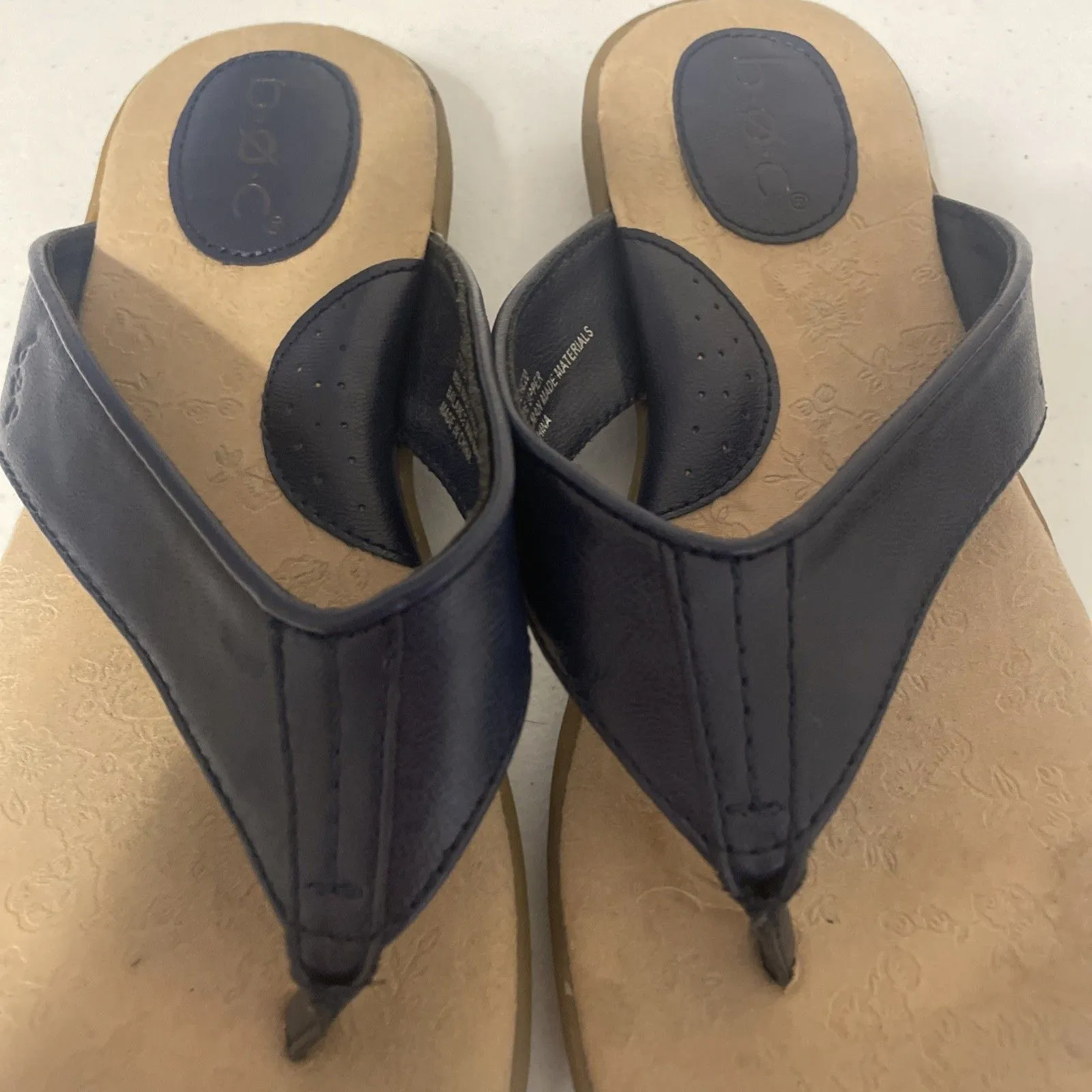 B.O.C. Born Concept Sandal Womens Size 8M Blue Thong Flip Flops Casual Leather - Image 2