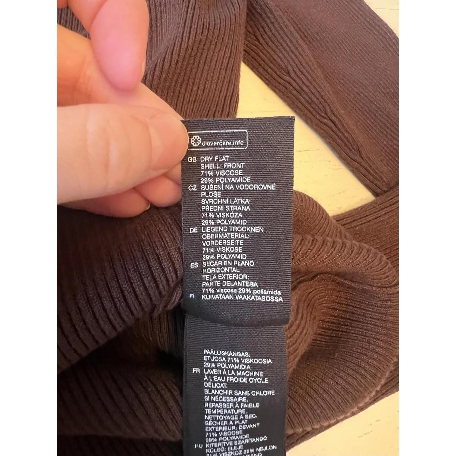 & Other Stories Stockholm Atelier Ribbed Cardigan Sweater Chocolate Brown Medium - Image 5