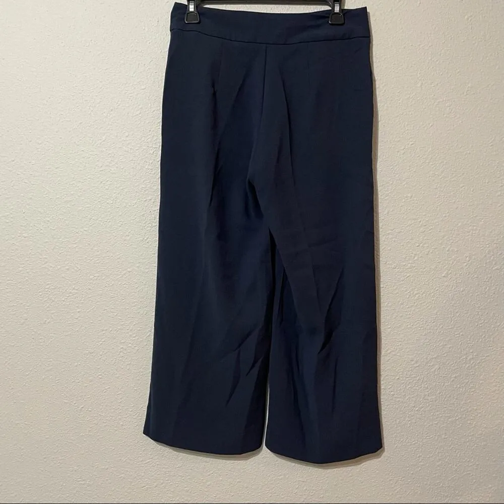 Banana Republic Blue Wide Leg Cropped Trouser Dress Pants Womens 0 Preppy - Image 3