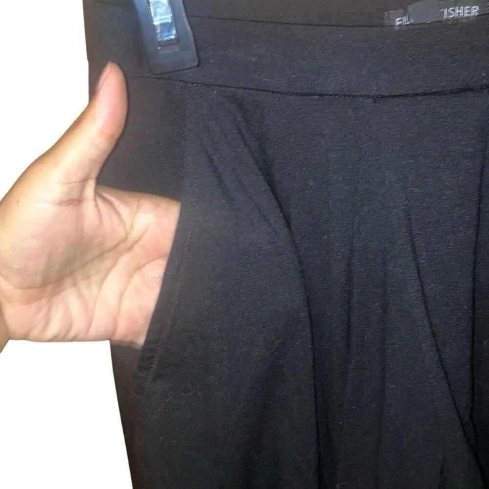404. Eileen fisher pleated light weight flowy black shorts size XXS - Image 6