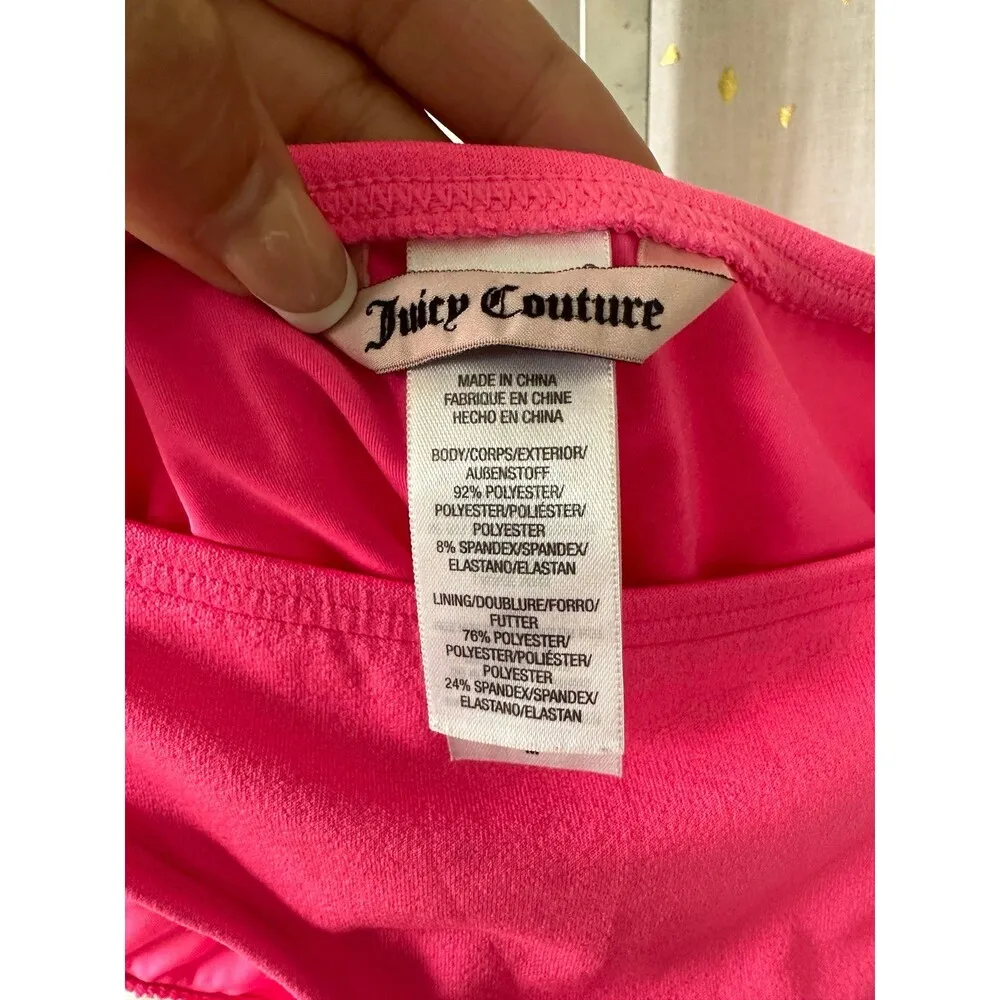 Authentic Juicy Couture Y2K Pink Barbiecore Tie Back Two Piece Padded Bikini S/M - Image 9