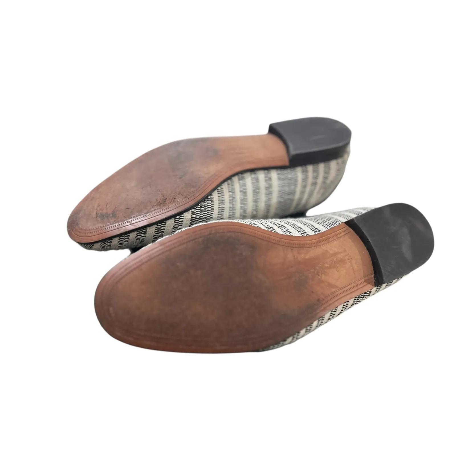 Sam Edelman Loafers Women Black White Stripe Horsebit Buckle Slip On Shoes - Image 13