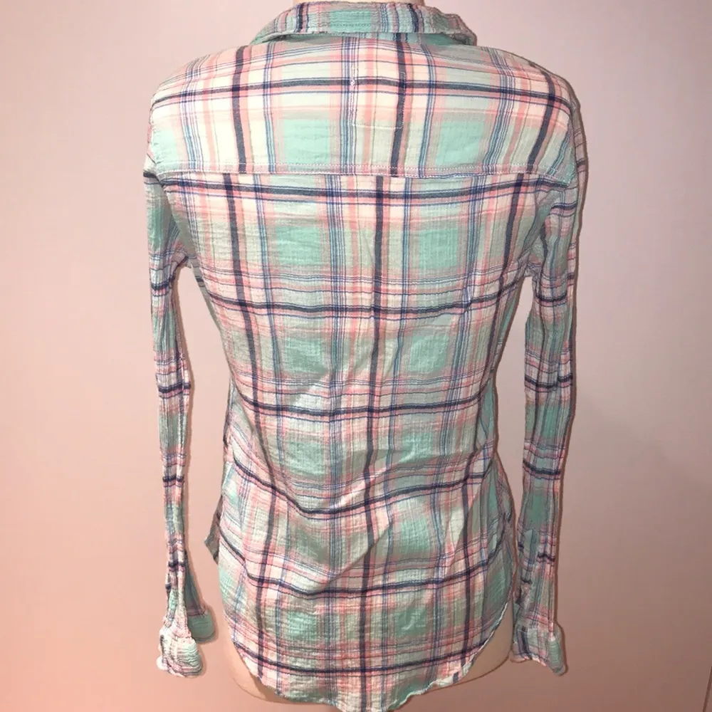 Seafoam, Pink and Blue Plaid Shirt - Image 4
