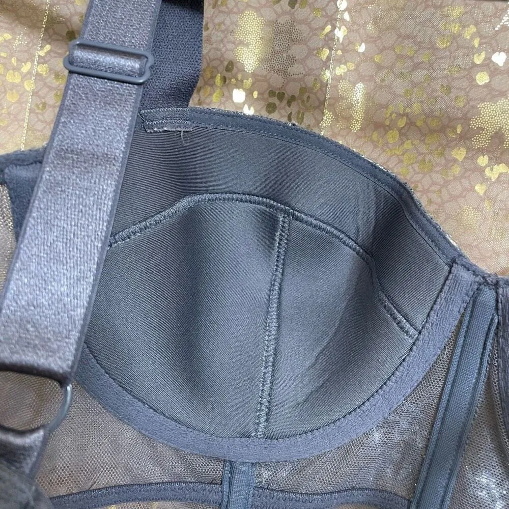 Victoria’s Secret Very Sexy Gray Silver Sparkle Lined Balconet Bra Top 34C - Image 5