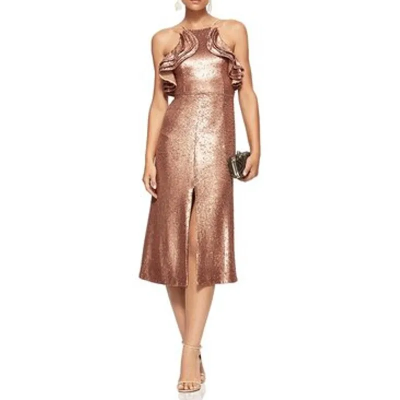 C/MEO Collective Copper Illuminated Sequin Dress - Image 3