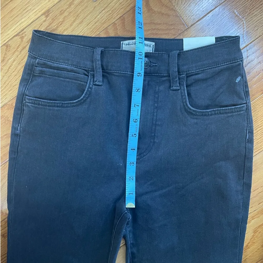 FREE PEOPLE We The Free Mystique Lace Flare Jeans Black Retro Whimsical Sz 28 - Image 8