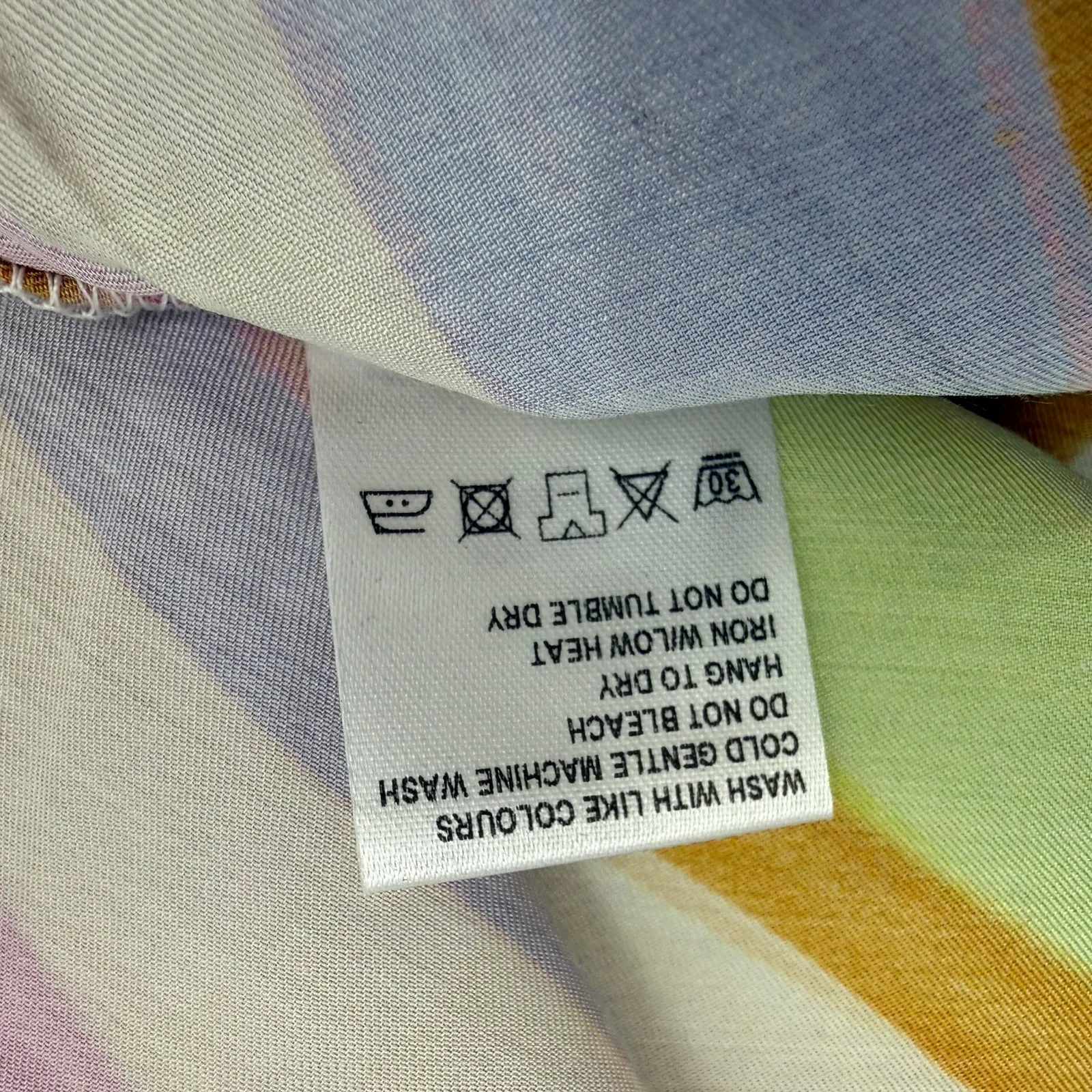 Self Contrast Camila Dress Size Medium NWT Midi Slip Artsy Abstract Satin Brush Blue - Image 16