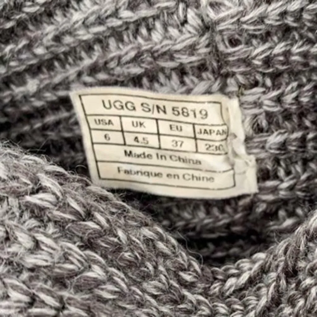 UGG Classic Cardy Knit Boots Gray Women’s Size 6 - Image 10