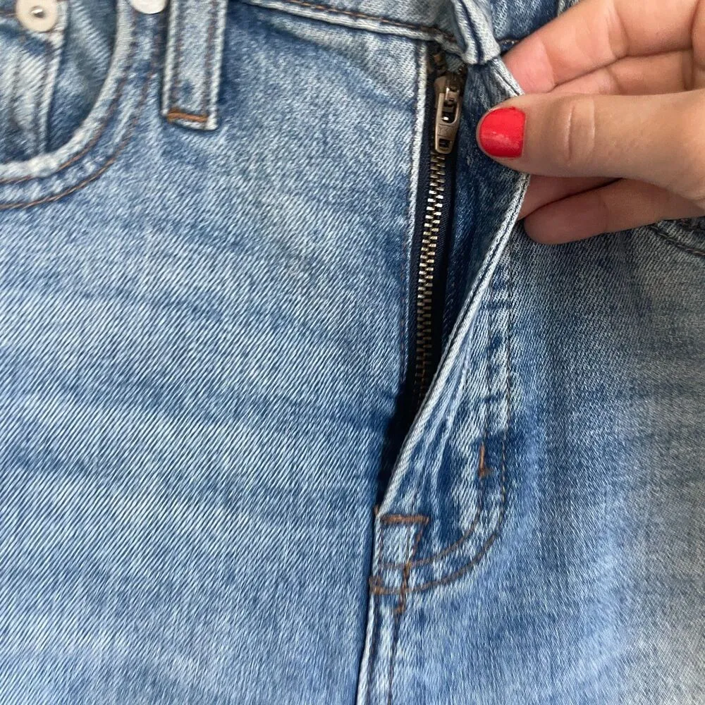 Madewell The Perfect Vintage Straight Jean size 24 raw hem distressed - Image 7