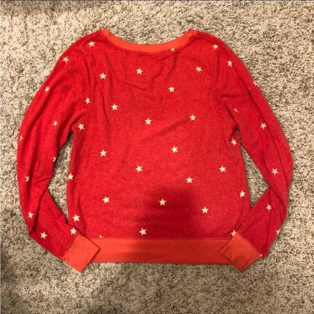 Wildfox Red Starry Stars Jumper Pullover Sweatshirt Top XS - Image 6