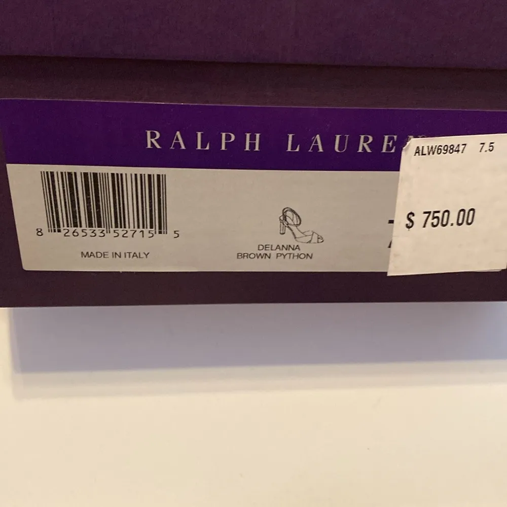 Ralph Lauren Delanna Brown Python Heels - Image 7