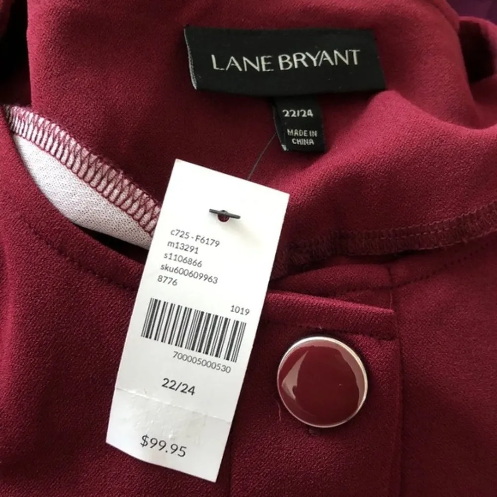 Lane Bryant Dress Pleated Skirt Long Sleeves Midi Plus Size 22/ 24 New with Tag - Image 4