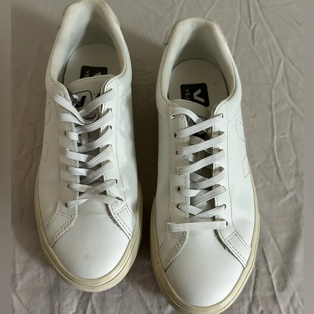 Veja Esplar White Leather Sneakers Women’s 6 / EU 37 – Minimalist Anthropologie - Image 6