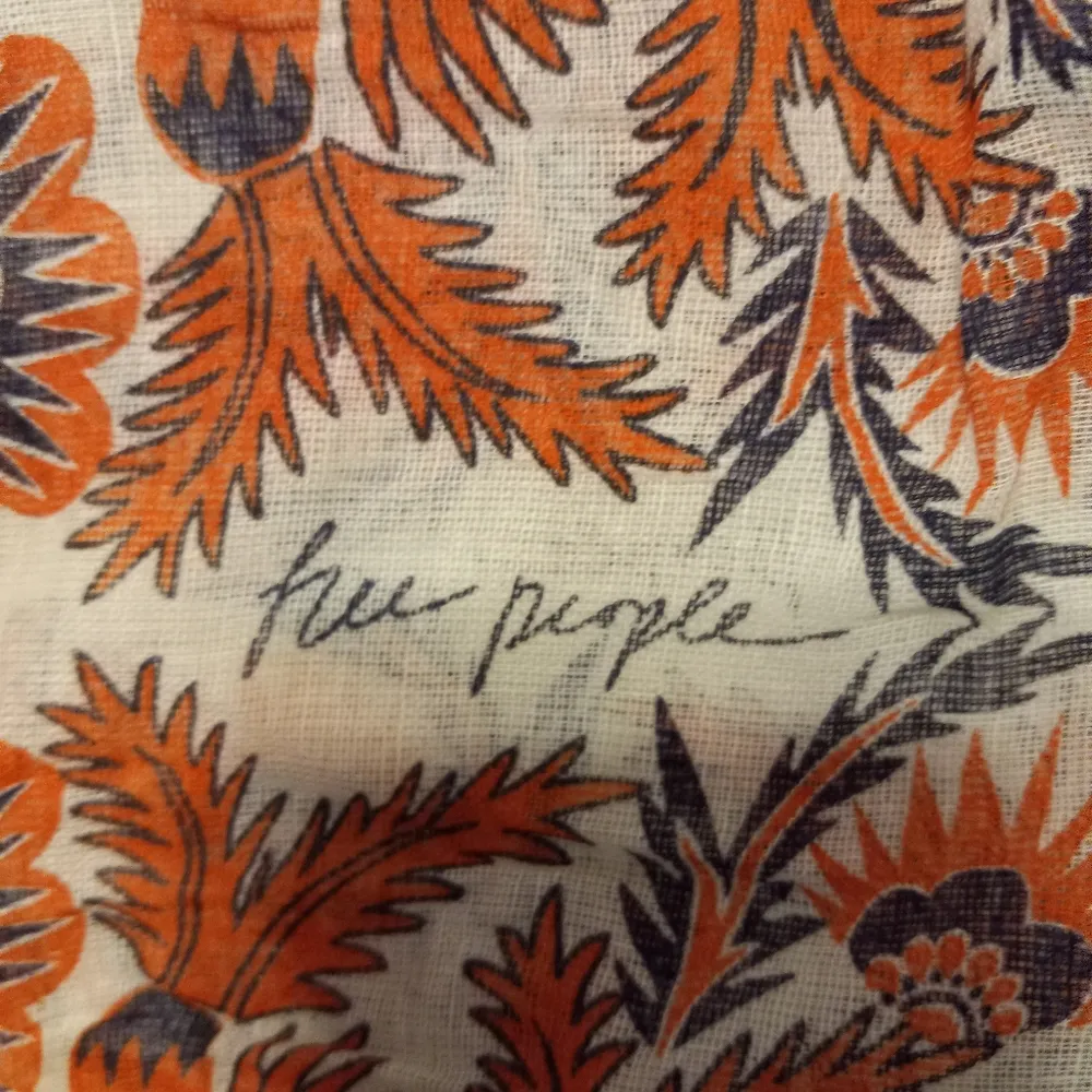 Free People M 15x15 Cotton Muslin Fall Floral Logo Boho Shoulder Bag - Image 4