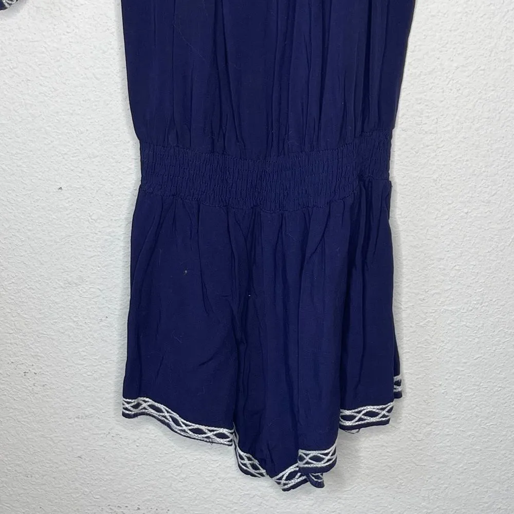 WHOIAM‎ Shorts Romper Blue White Size 6 - Image 5