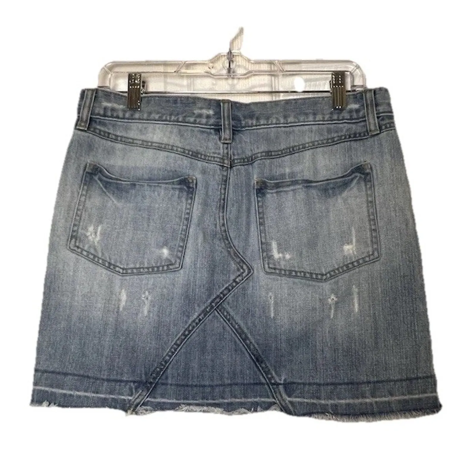 Vintage Y2K Old Navy Denim Mini Skirt Sz 8 Low Rise Boho Floral Beaded 2000s - Image 2