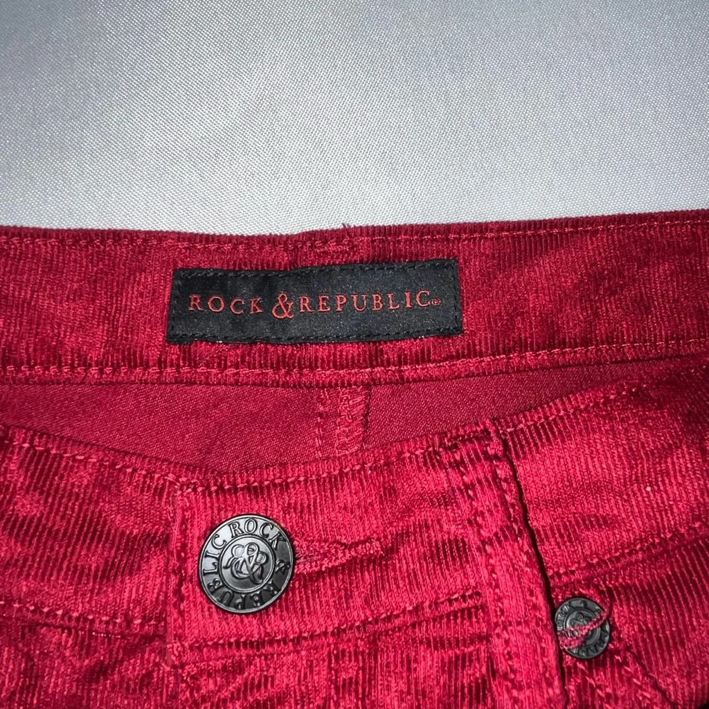 Rock & Republic Red Corduroy Pants - Image 3