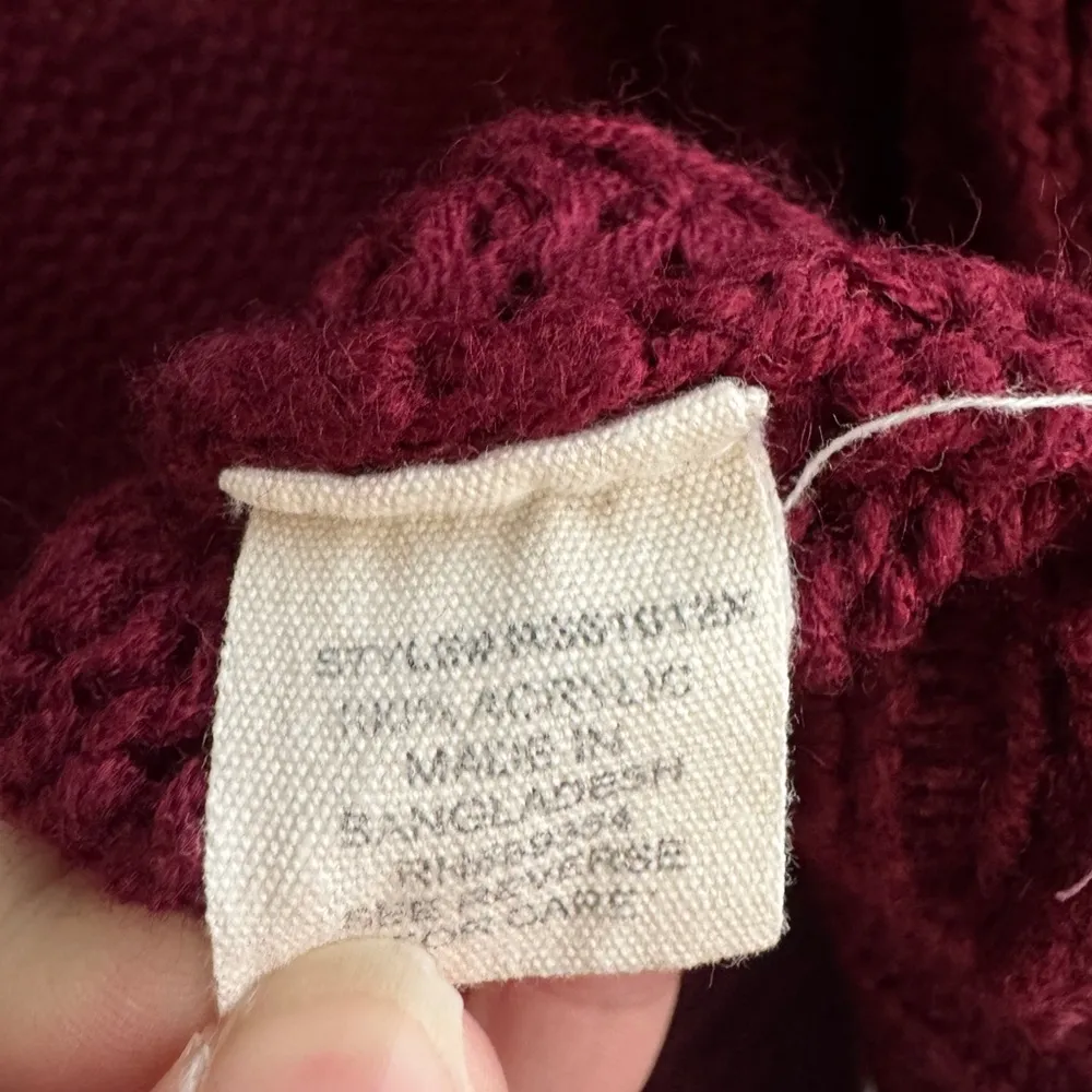 No Comment Plus maroon cable knit open front cardigan size 3XL - Image 4