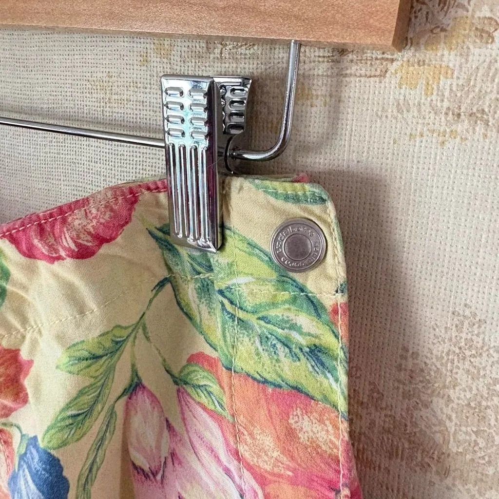 Vintage 90s Liz Claiborne Lizwear preppy floral yellow and pink mini skort skirt - Image 2