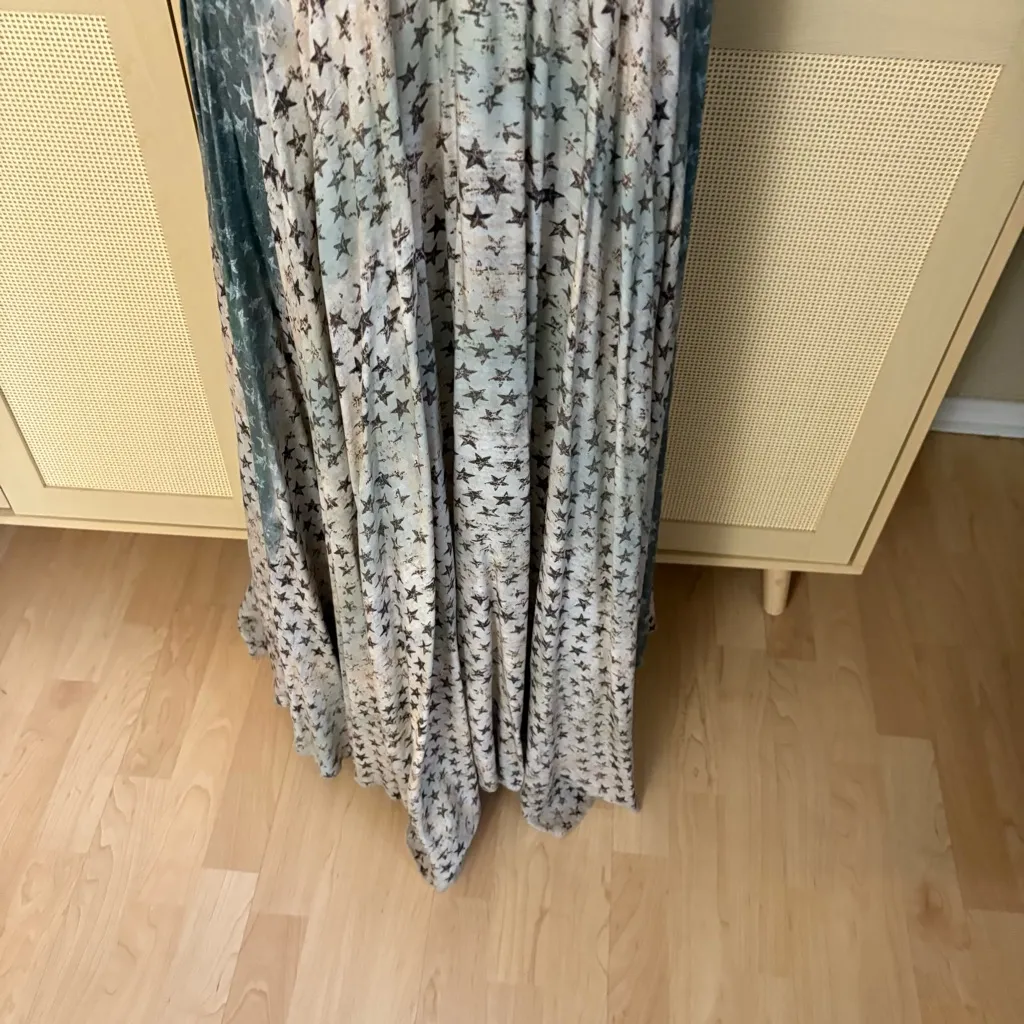 JOHNNY WAS Pete and‎ Greta Maxi Dress Star Tan Blue Sleeveless Slip Size Medium - Image 2