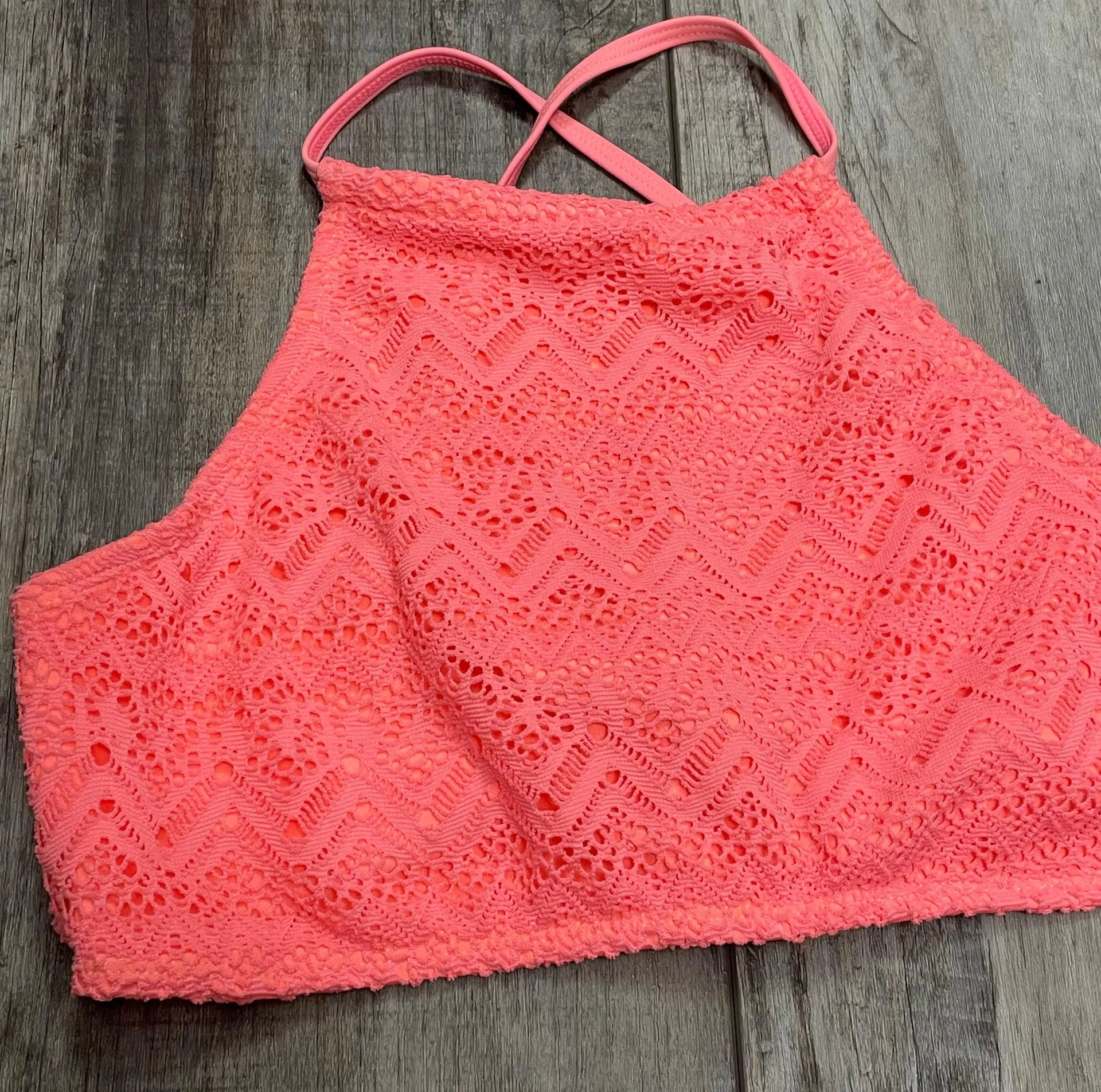 Bongo Coral Crochet Halter Bikini With Large Top And XL Bottom - Image 3